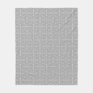 Organische geometrie in grijs fleece deken