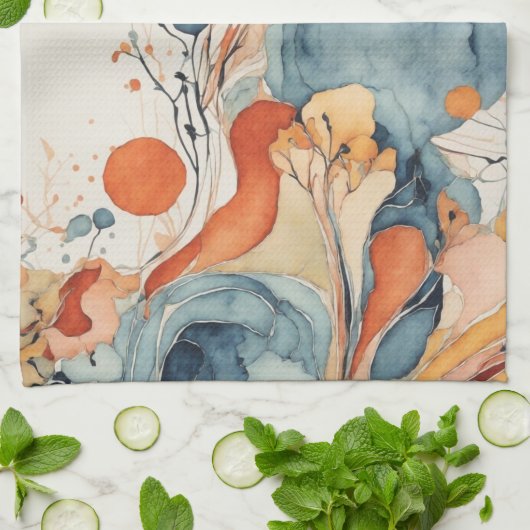 Organische Geometrie Symfonie Liefhebber V3 Theedoek (Gevouwen)