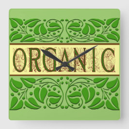 Organische Groene Gezegden wandklok