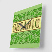 Organische Groene Gezegden wandklok (Hoek)