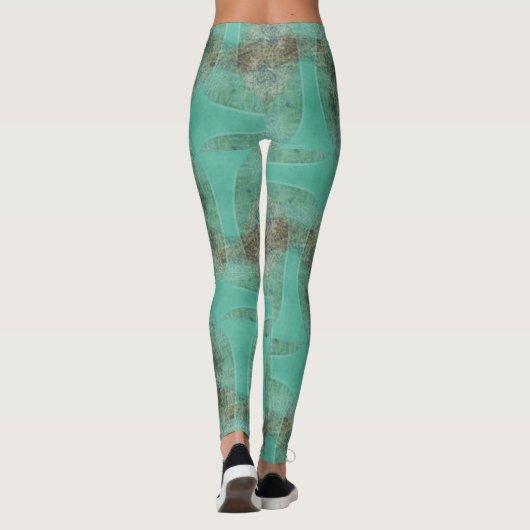 Organische Groene Robot Leggings ★ Psydefx★ (Achterkant)