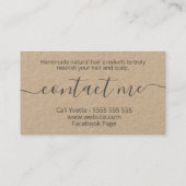 Organische haarproducten visitekaartje (Achterkant)