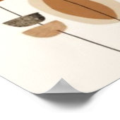 Organische Harmonie | Abstracte Botanische Mid-Cen Poster (Hoek)