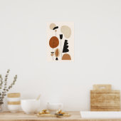 Organische Harmonie | Abstracte Botanische Mid-Cen Poster (Keuken)