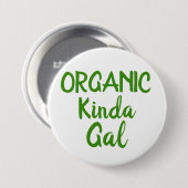 Organische Kinda Gal Groene Witte Ronde Button Pin (Voorkant /achterkant)
