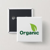 Organische knop vierkante button 5,1 cm (Voorkant /achterkant)