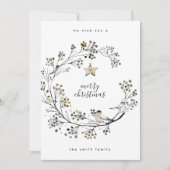 Organische krans Multi Foto Collage Jaar in de Rev Feestdagenkaart (Voorkant)