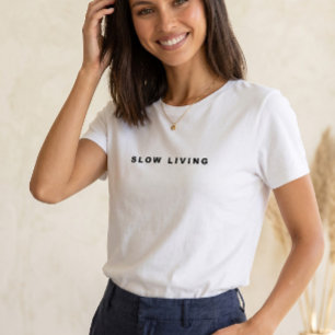 Organische Langzame Leven Typography Aardse Neutra T-shirt