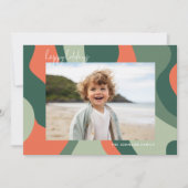 Organische lijn abstracte kunst - 1 foto Jade Kora Feestdagenkaart (Voorkant)