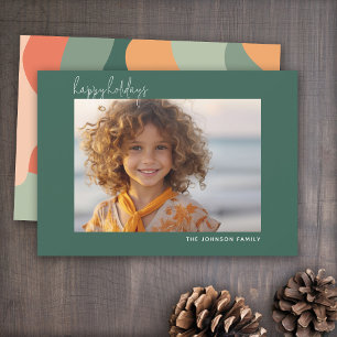 Organische lijn abstracte kunst - 1 foto Jade Kora Feestdagenkaart