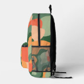 Organische lijn Abstracte kunst - Jade en Tangerin Bedrukte Rugzak (Rechts)
