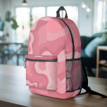 Organische lijn Abstracte kunst - Roos en Mauve Bedrukte Rugzak<br><div class="desc">Een organische abstracte lijnkunst met roze en mauve kleuren. Het moderne ontwerp benadrukt een plaats voor een naam.</div>