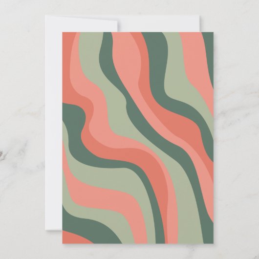 Organische Lijnen Olijf Tangerine Graduation Party Kaart (Achterkant)