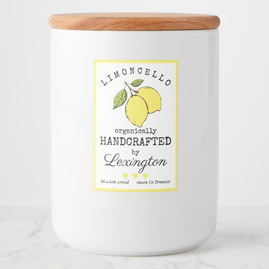 Organische Limoncello voor een klein flesje label  Voedselcontainer Etiket (Voorkant)