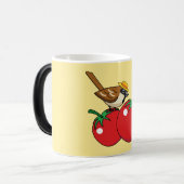 Organische lover Sparrow Eating Red Tomato | Naam  Magische Mok (Voorkant links)