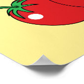 Organische lover Sparrow Eating Red Tomato Poster (Hoek)