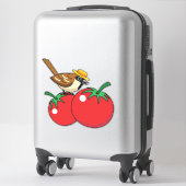 Organische lover Sparrow Eating Red Tomato Sticker (Koffer)