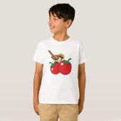 Organische lover Sparrow Eating Red Tomato T-shirt (Voorkant volledig)