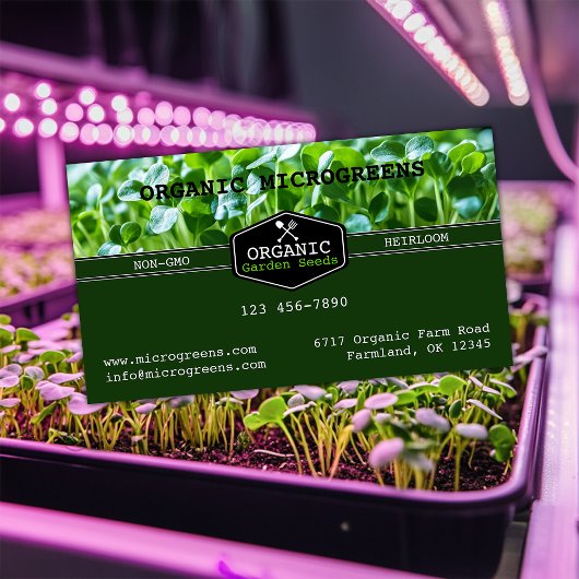 organische microgreens visitekaartje