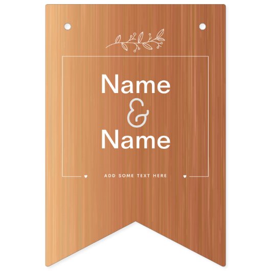 Organische minimalistische natuurlijke bruiloft Br Vlaggetjes (Tweede vlag)