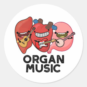 Organische muziek Funny Anatomy Body Parts Pun Ronde Sticker