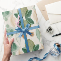 Organische Natuur Groene Olijf Beige Abstract Patr
