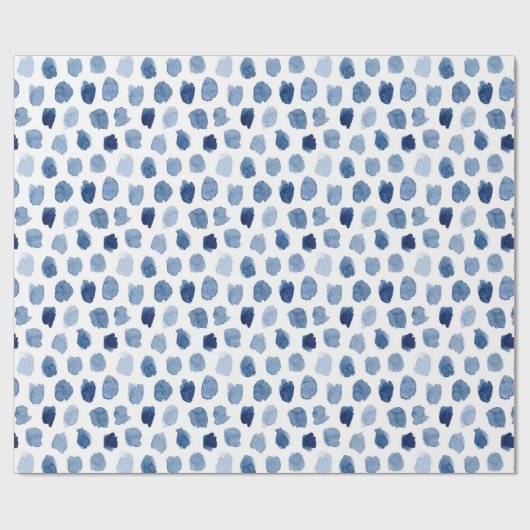 ORGANISCHE NAVY BLUE INDIGO STIPPEN DYE PATTERN CADEAUPAPIER (Vlak)