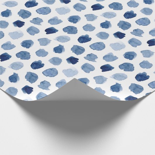 ORGANISCHE NAVY BLUE INDIGO STIPPEN DYE PATTERN CADEAUPAPIER (Hoek)