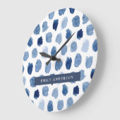 ORGANISCHE NAVY BLUE INDIGO STIPPEN DYE PATTERN GROTE KLOK (Hoek)