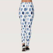 ORGANISCHE NAVY BLUE INDIGO STIPPEN DYE PATTERN LEGGINGS (Achterkant)