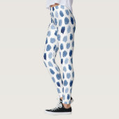ORGANISCHE NAVY BLUE INDIGO STIPPEN DYE PATTERN LEGGINGS (Links)