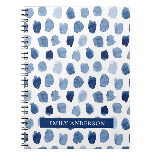 ORGANISCHE NAVY BLUE INDIGO STIPPEN DYE PATTERN NOTITIEBOEK (Voorkant)