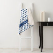 ORGANISCHE NAVY BLUE INDIGO STIPPEN DYE PATTERN SHERPA DEKEN (In situ)