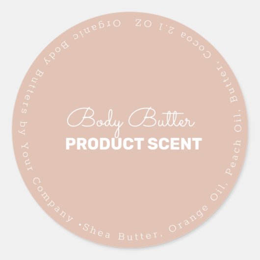 Organische neutraal lichaam Butter Bath Soap Brand Ronde Sticker (Voorkant)