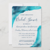 Organische Ocean Blue Waterverf Vrijgezellenfeest  Kaart (Voorkant)