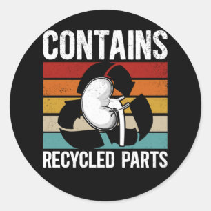 Organische ontvanger van de niertransplantatie ronde sticker