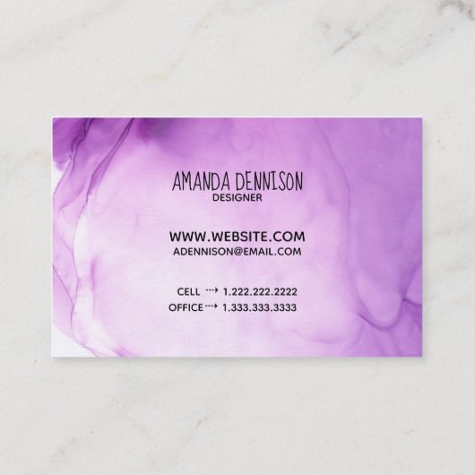 Organische orchideeëninkt Waterverf Visitekaartje (Achterkant)