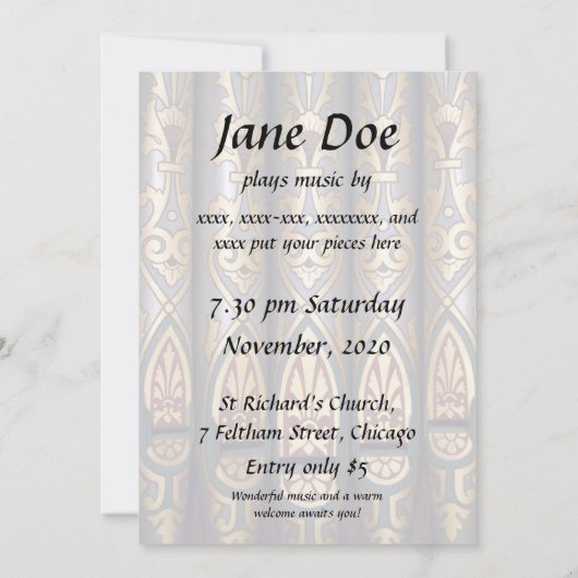 Organische overweging-uitnodiging - buizen kaart (Achterkant)