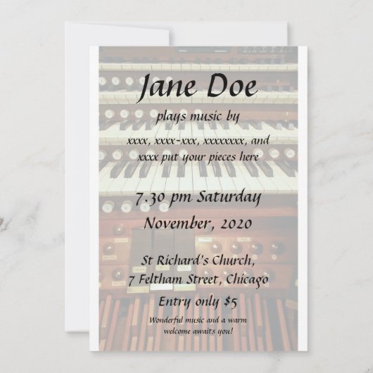 Organische overweging-uitnodiging kaart (Achterkant)