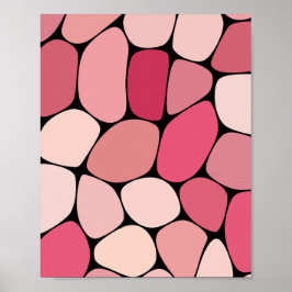 Organische Pebble Design in de kleuren van roze Poster
