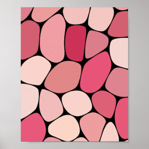 Organische Pebble Design in de kleuren van roze Poster
