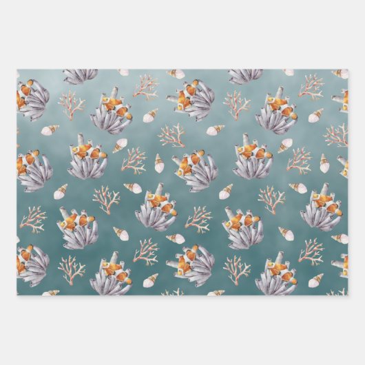 Organische pijpleiding Koraalaalaalaalaalaalvis on Inpakpapier Vel (Voorkant 2)
