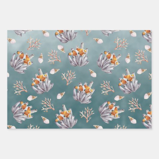 Organische pijpleiding Koraalaalaalaalaalaalvis on Inpakpapier Vel (Voorkant)