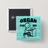 Organische Play Boy Vierkante Button 5,1 Cm (Voorkant /achterkant)