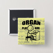 Organische Play Girl Vierkante Button 5,1 Cm (Voorkant /achterkant)
