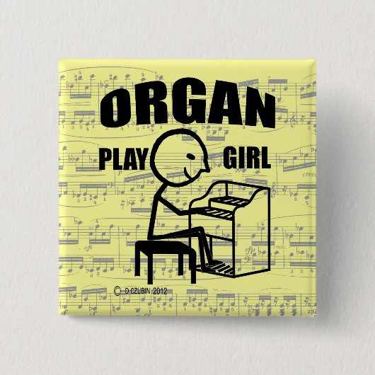 Organische Play Girl Vierkante Button 5,1 Cm (Voorkant)