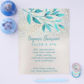 organische schincellafaux glitter en blauwgroen bl flyer (Enkel)
