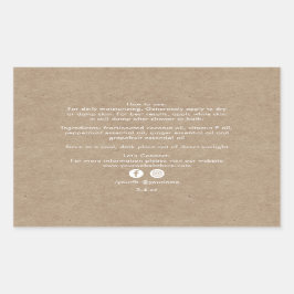 Organische schoonheidsproducten Kraft Rechthoekige Sticker