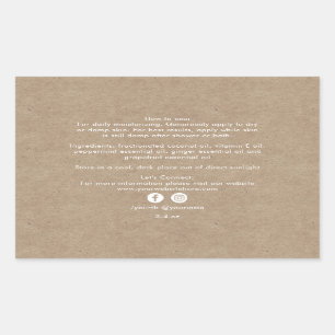 Organische schoonheidsproducten Kraft Rechthoekige Sticker