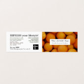 Organische Sinaasappels, sapijtschelp, gedetaillee Visitekaartje (Buitenkant ongevouwen)